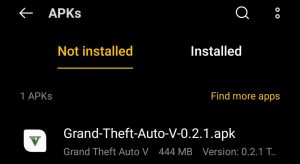locate the downloaded apk file