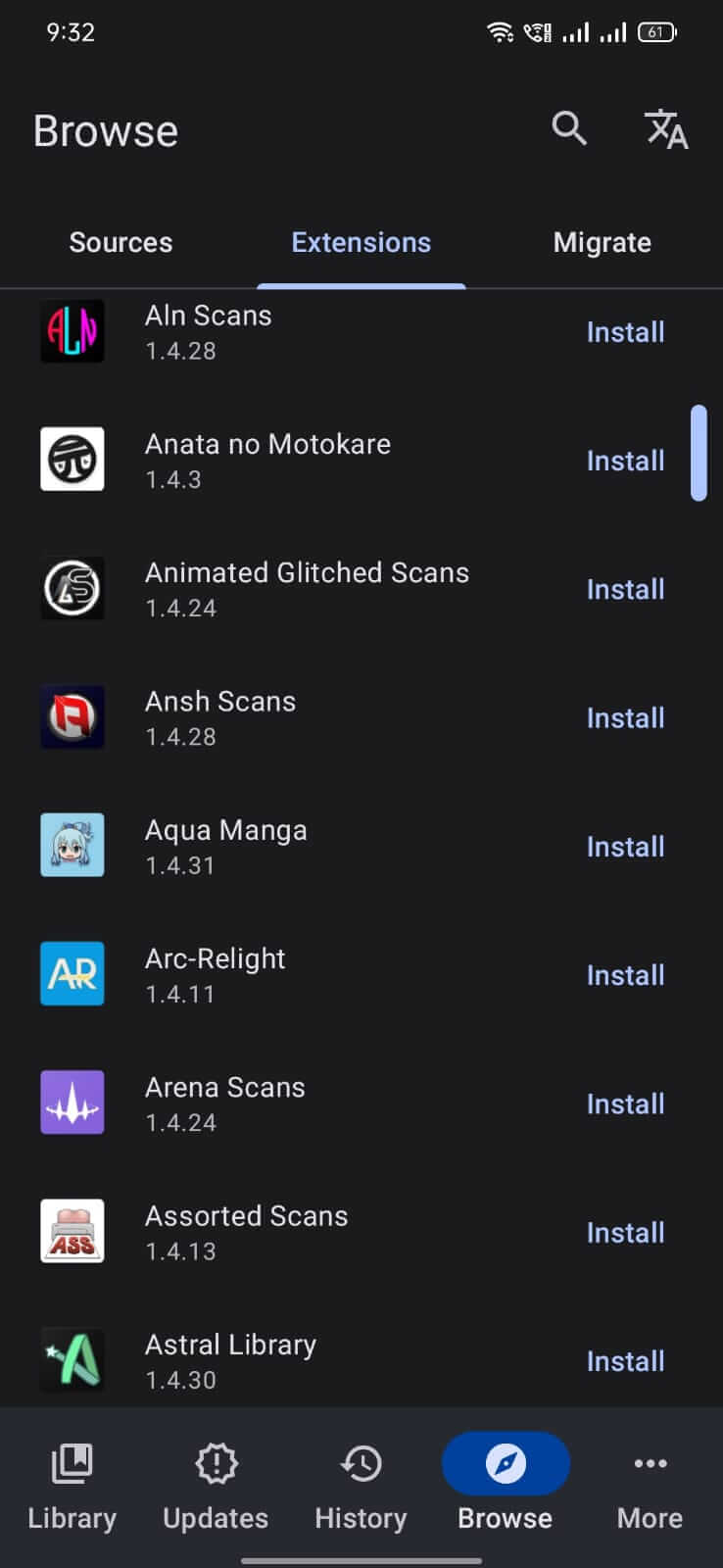 Tachiyomi screenshot