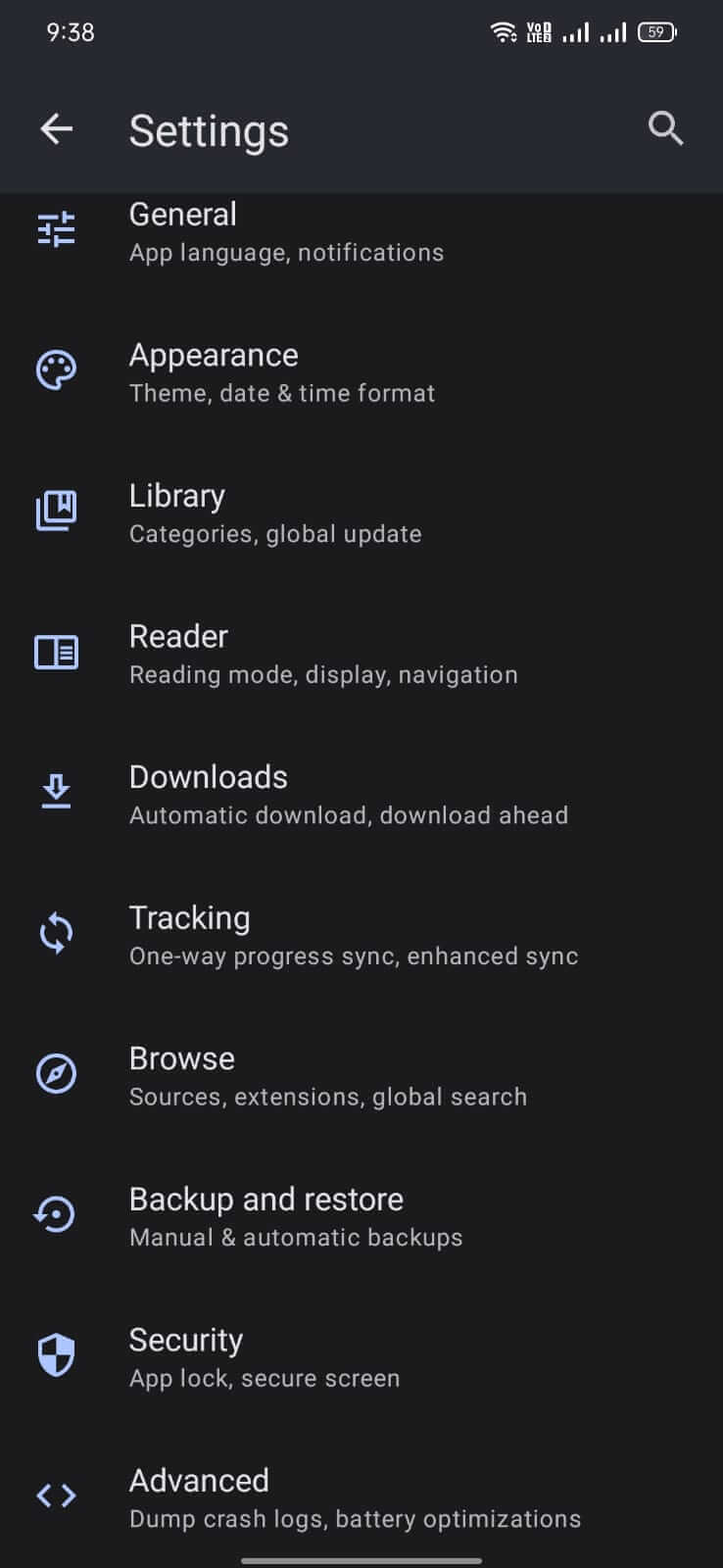 Tachiyomi screenshot