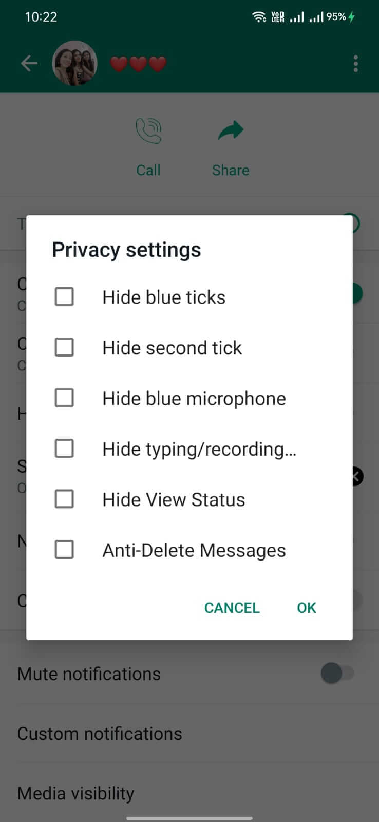 WhatsApp Red screenshot