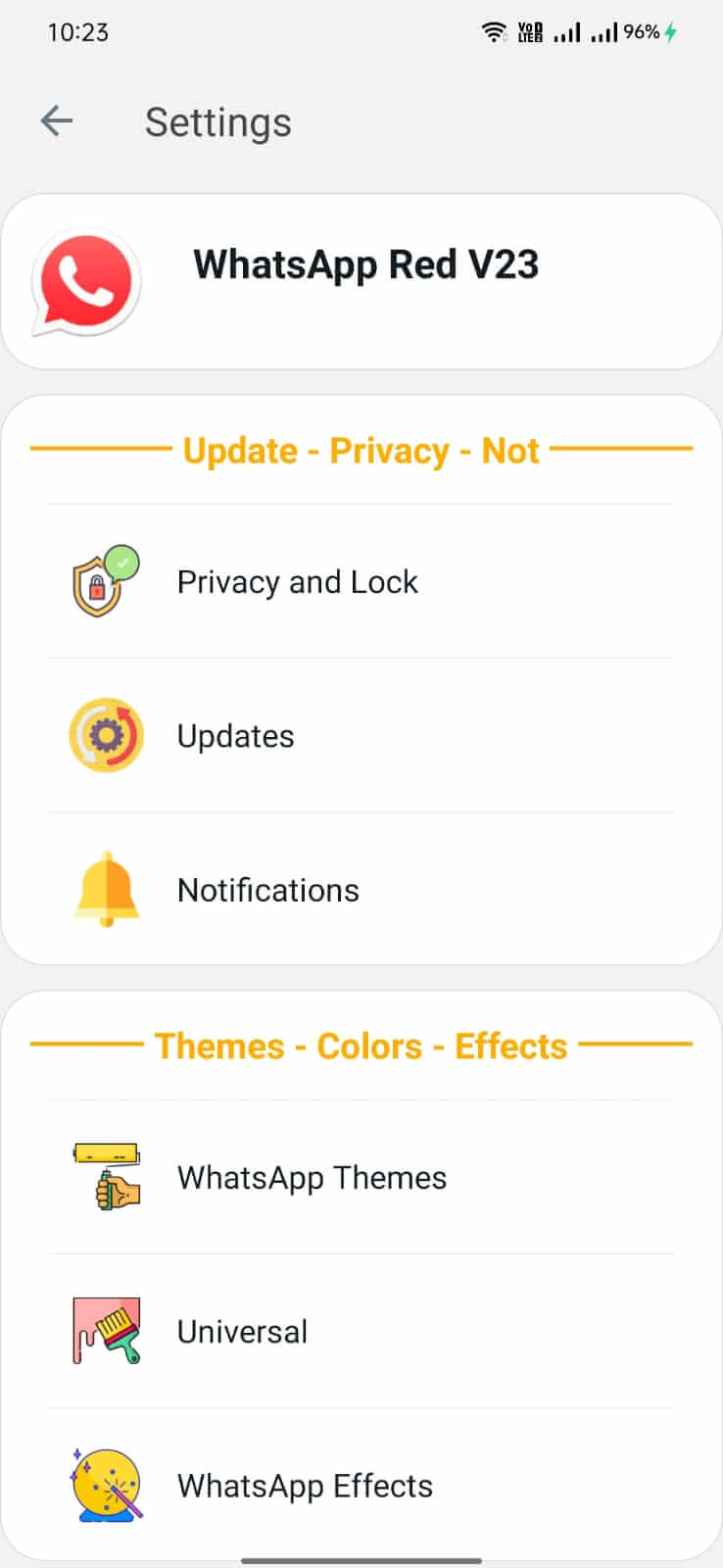 WhatsApp Red screenshot