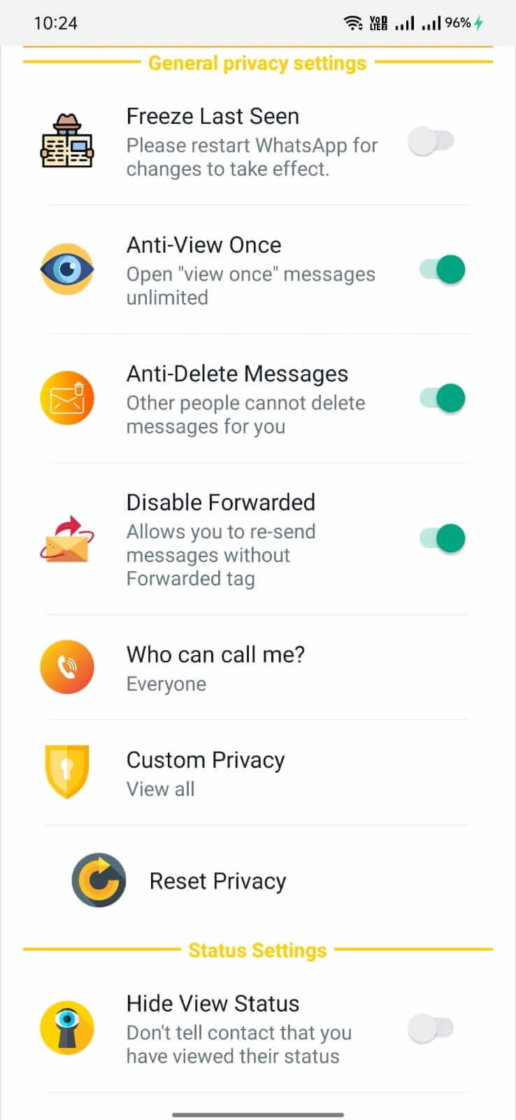 WhatsApp Red screenshot