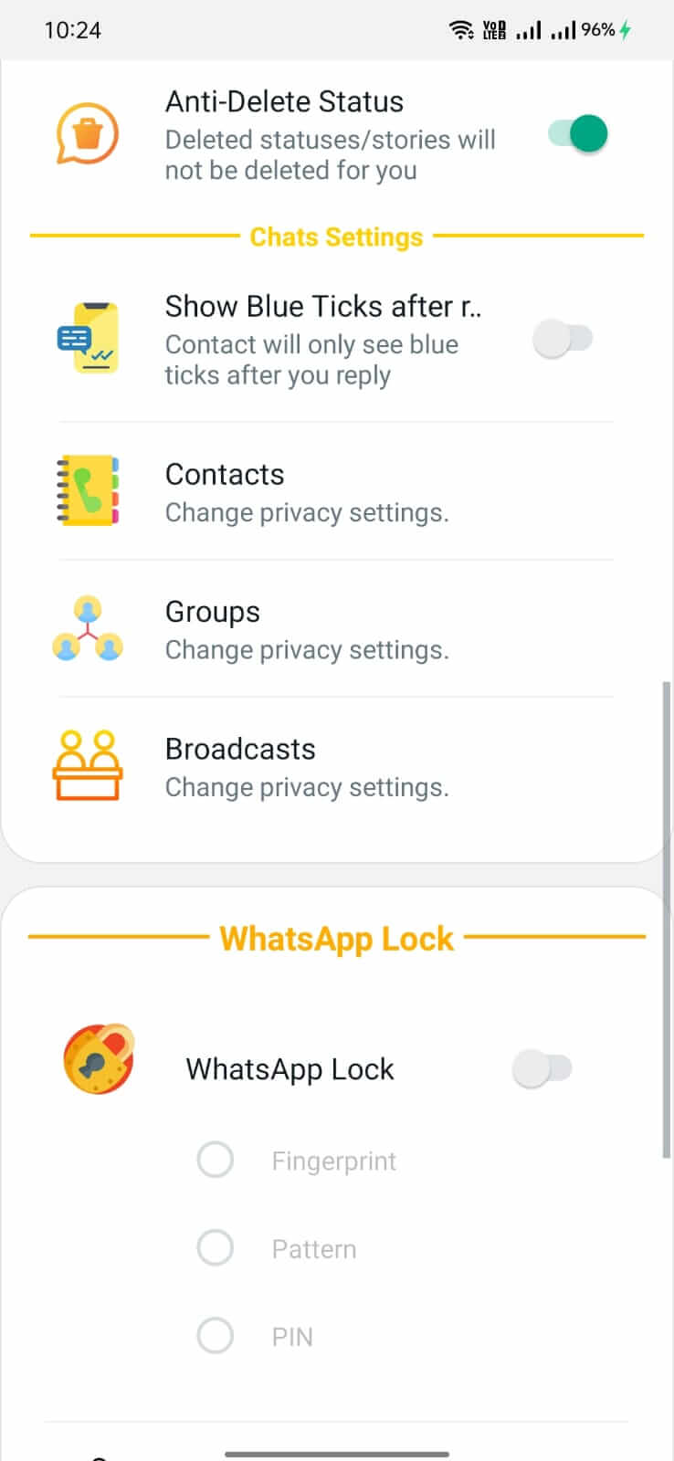 WhatsApp Red screenshot