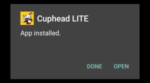 cuphead lite apk installed