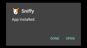 Sniffies successfully installed