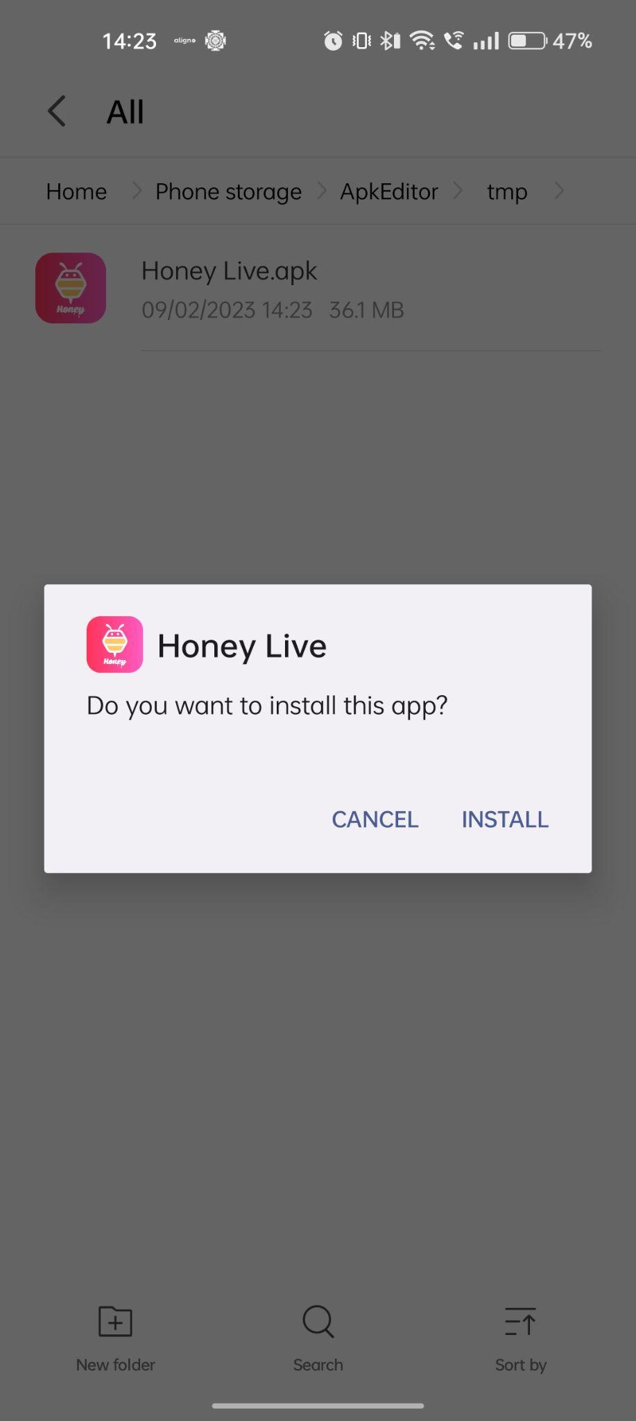 click on install