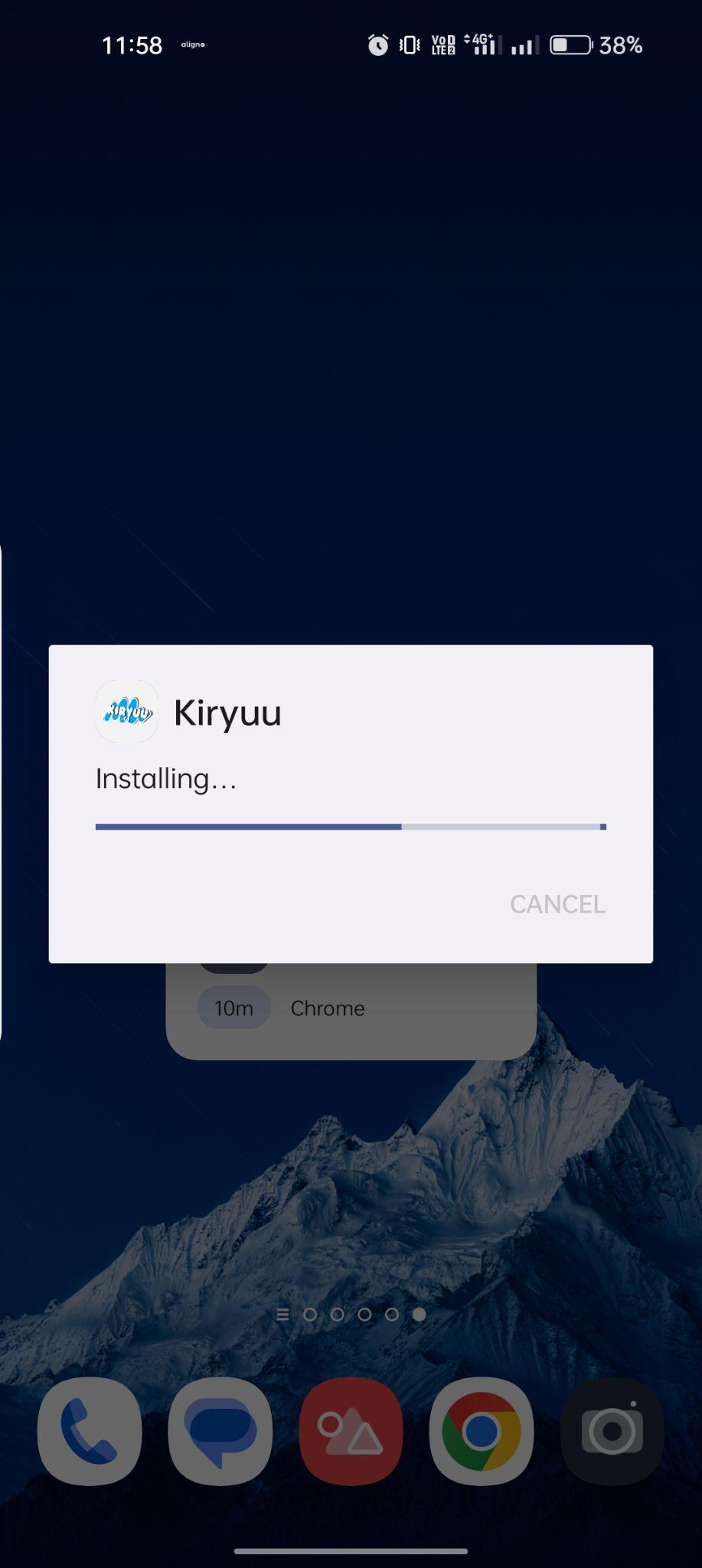 Kiryuu apk installing 
