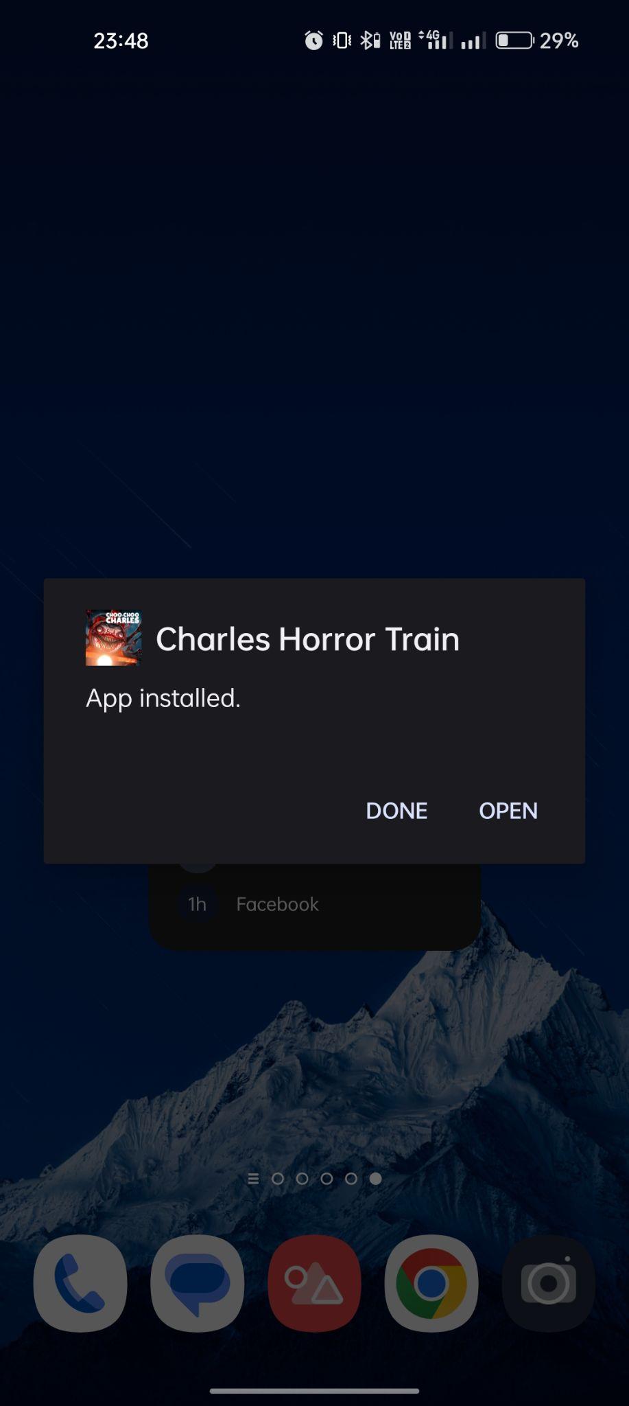 Choo Choo Charles apk installed 