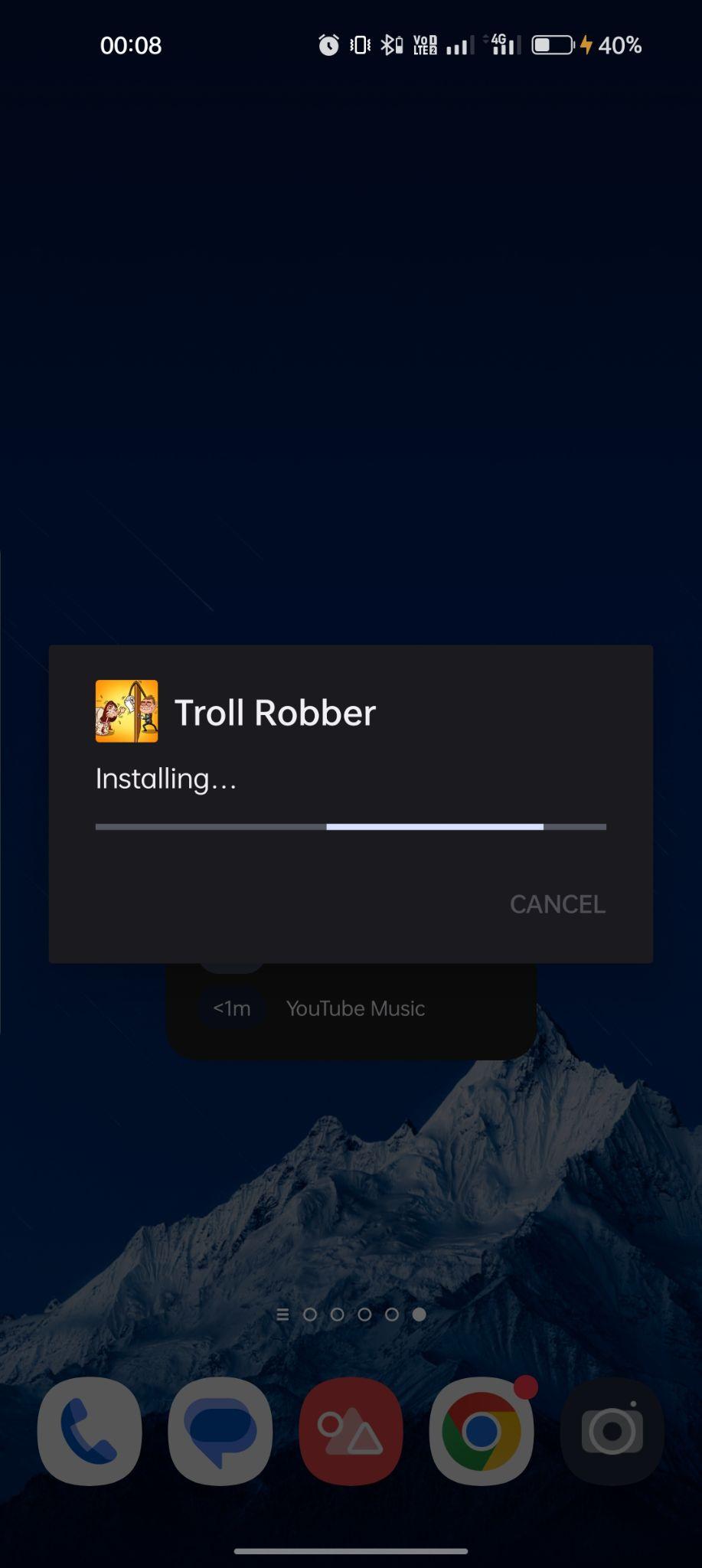 Troll Robber apk installing 