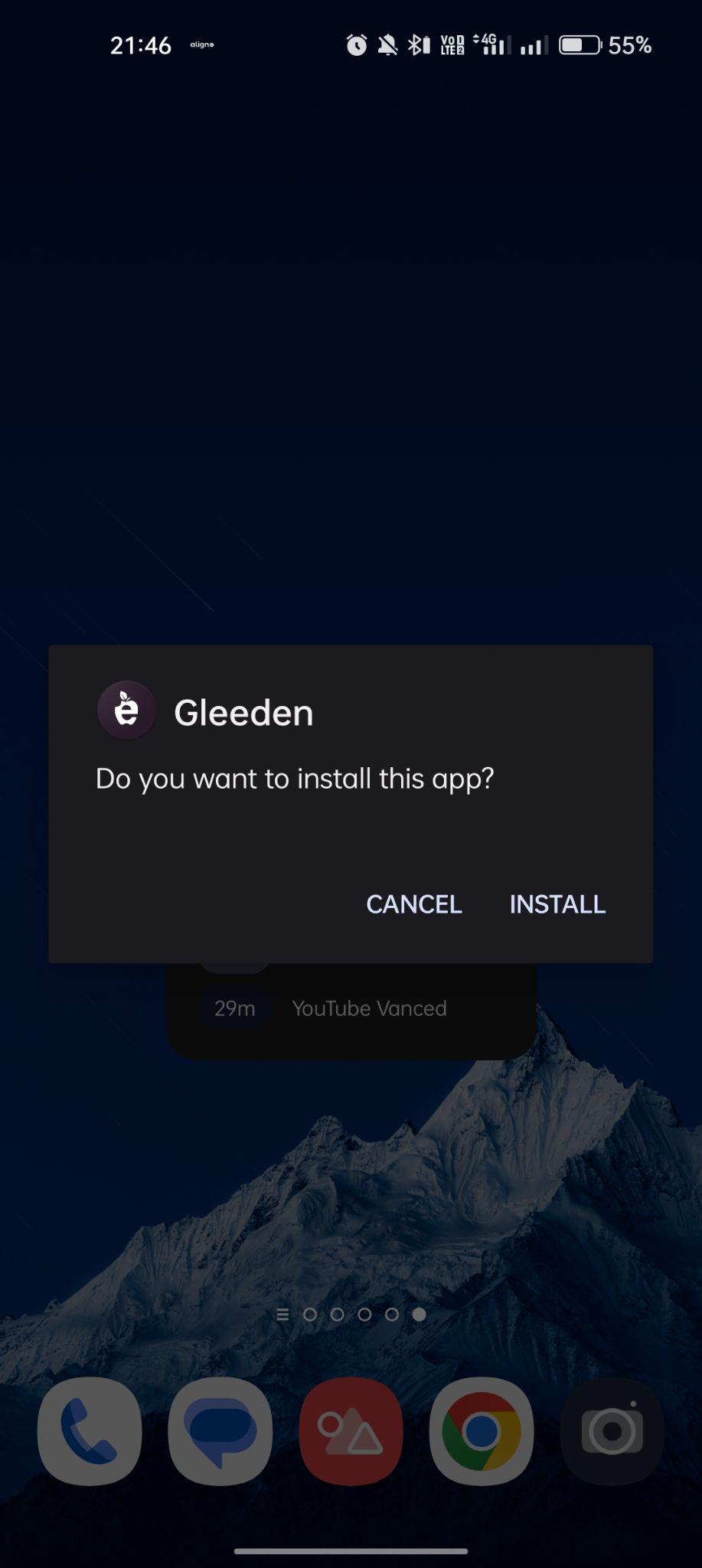 click on install