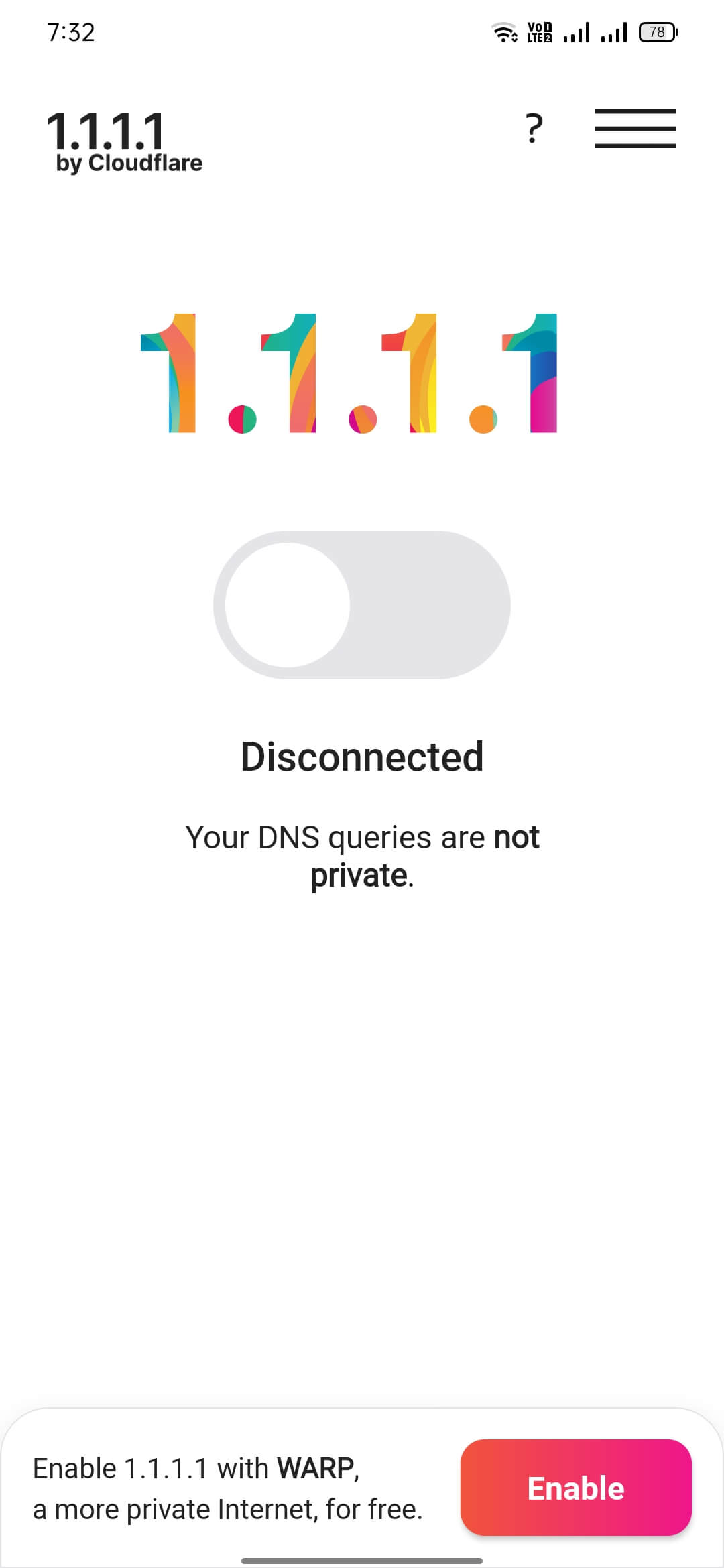 1.1.1.1 VPN + WARP screenshot
