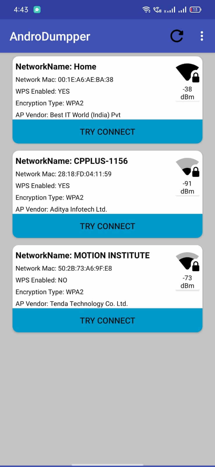 AndroDumpper screenshot