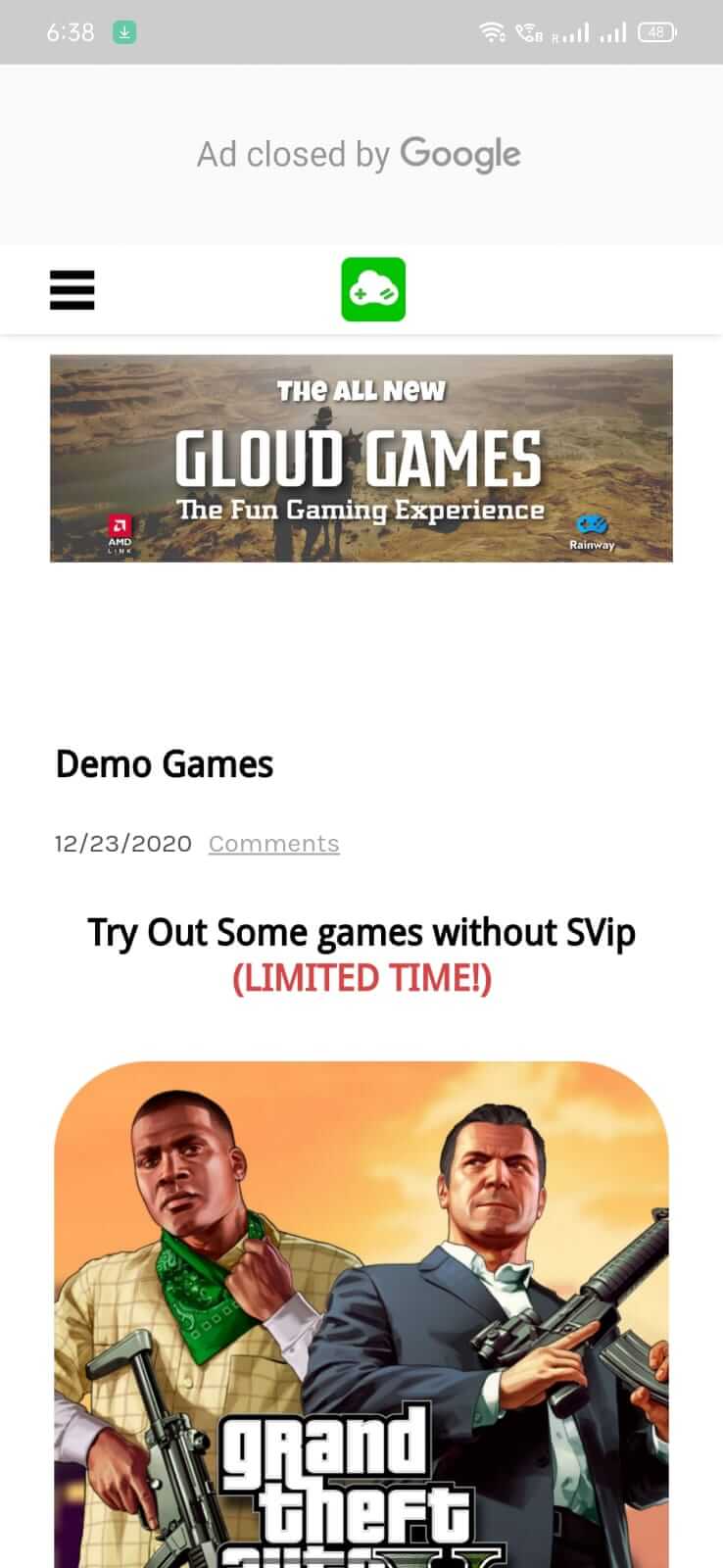 Gloud Games screenshot