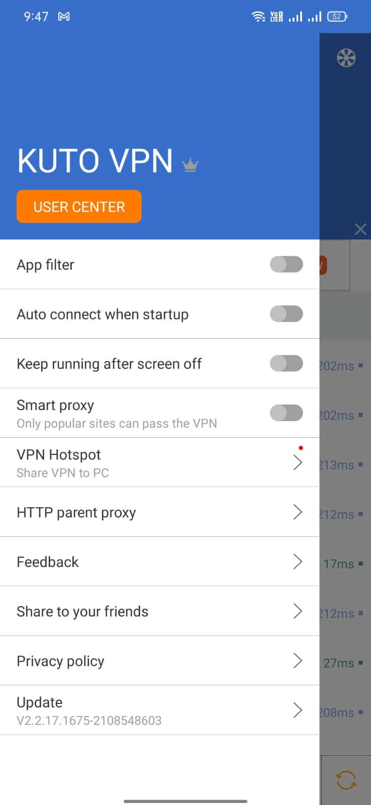 KUTO VPN screenshot