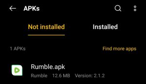 locate the Rumble APK File
