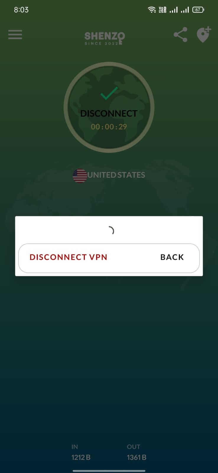Shenzo VPN screenshot