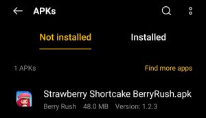 locate Strawberry Shortcake APK File