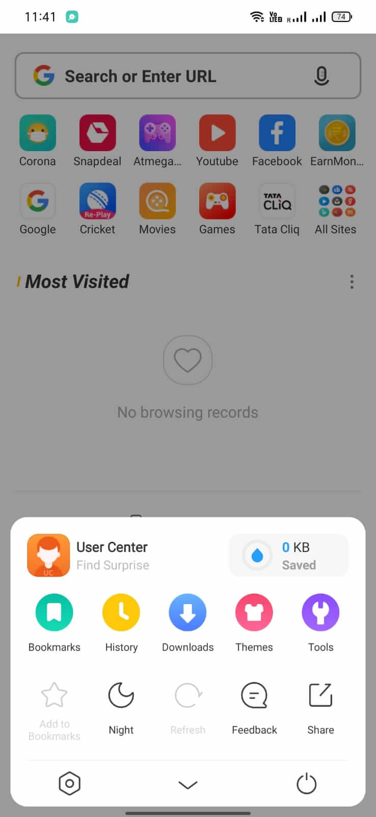 UC Browser screenshot