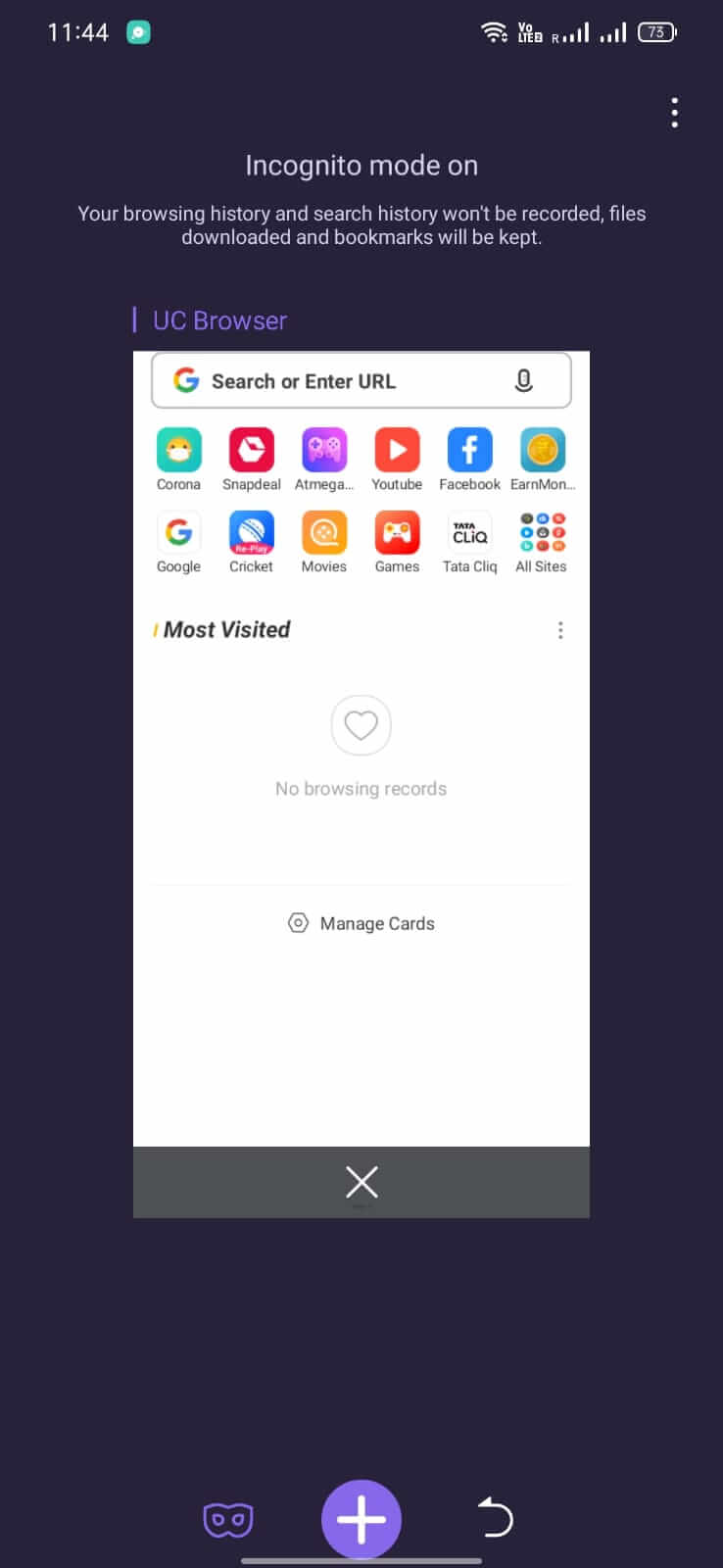 UC Browser screenshot