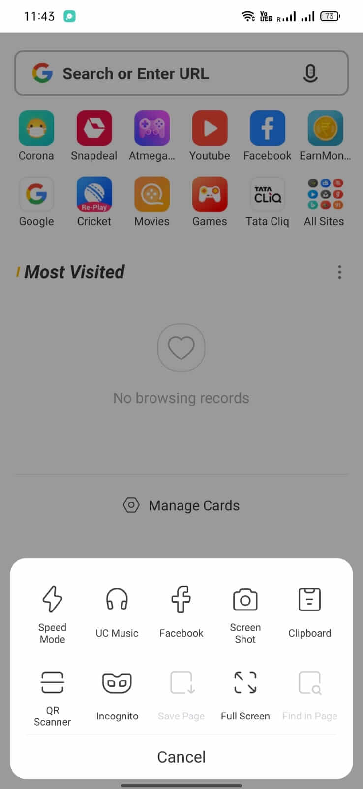 UC Browser screenshot