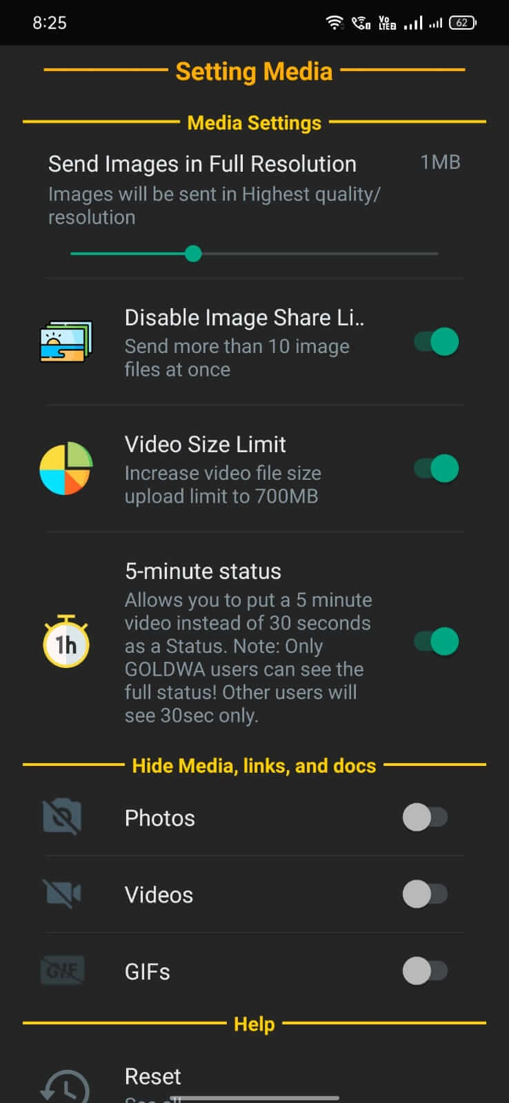 WhatsApp Black Gold screenshot