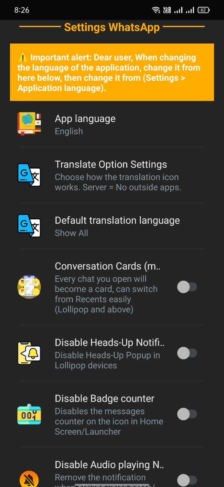 WhatsApp Black Gold screenshot
