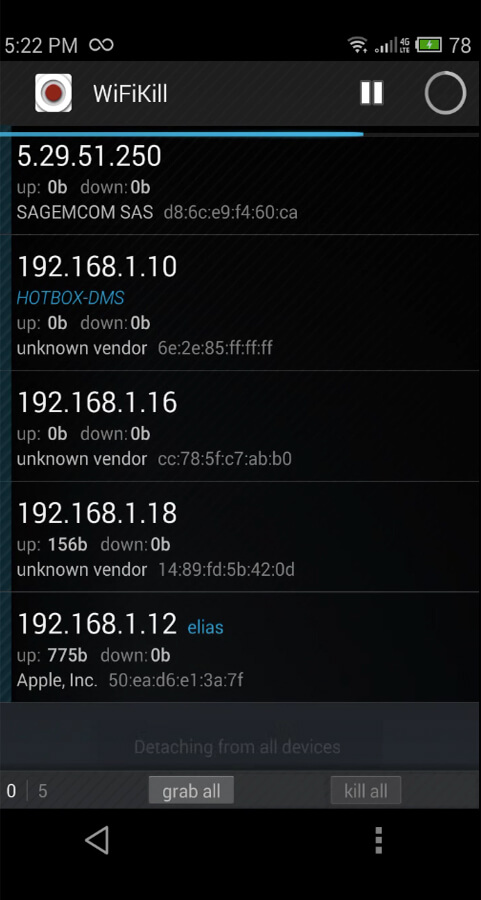 WiFiKill screenshot