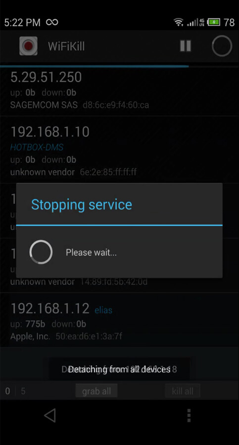 WiFiKill screenshot