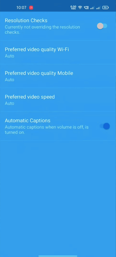 YouTube Blue screenshot