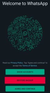 tap on Agree and Continue option on WhatsApp Black Gold