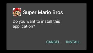 tap Install to install Super Mario Bros