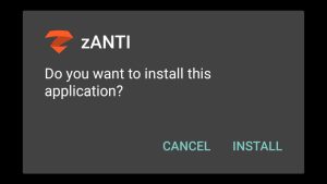 tap INSTALL to install zAnti
