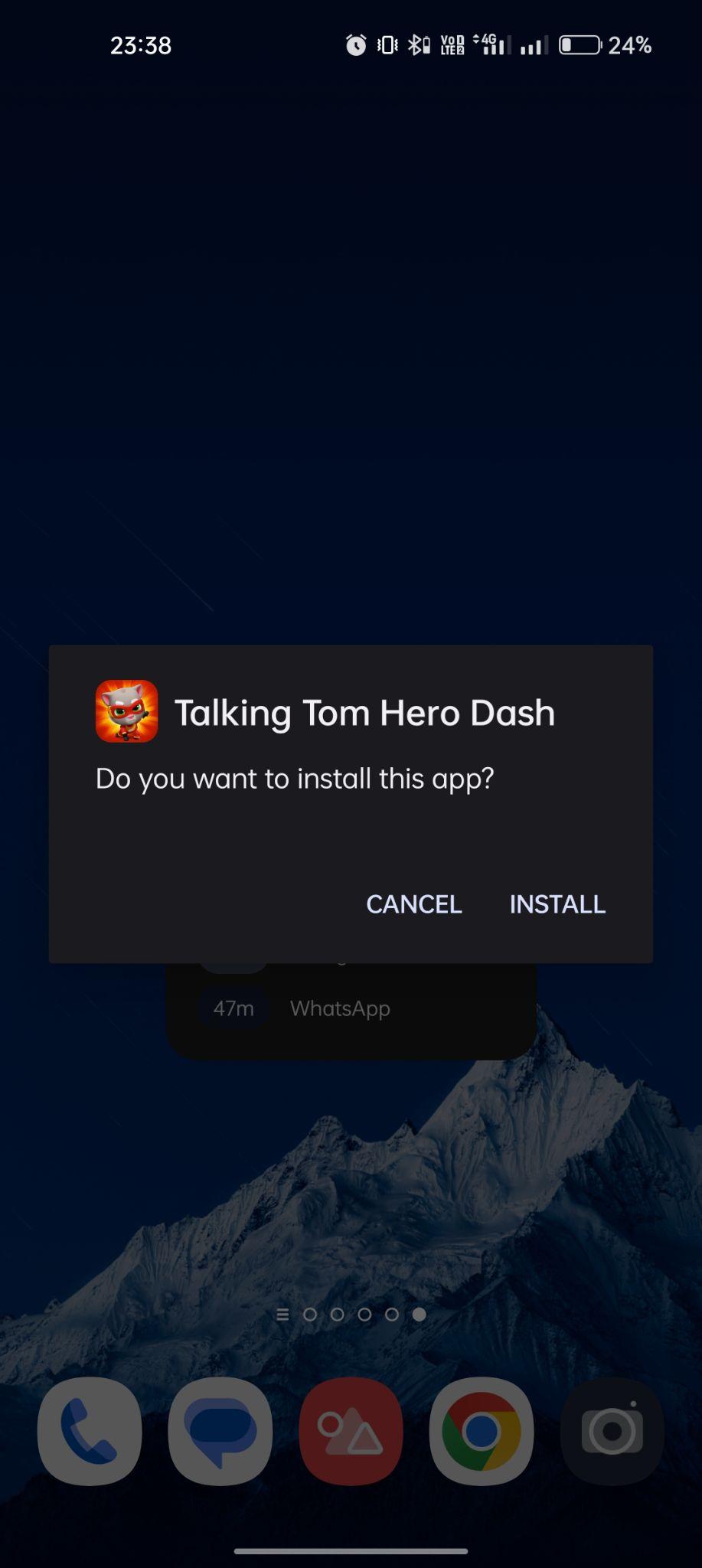 click on install