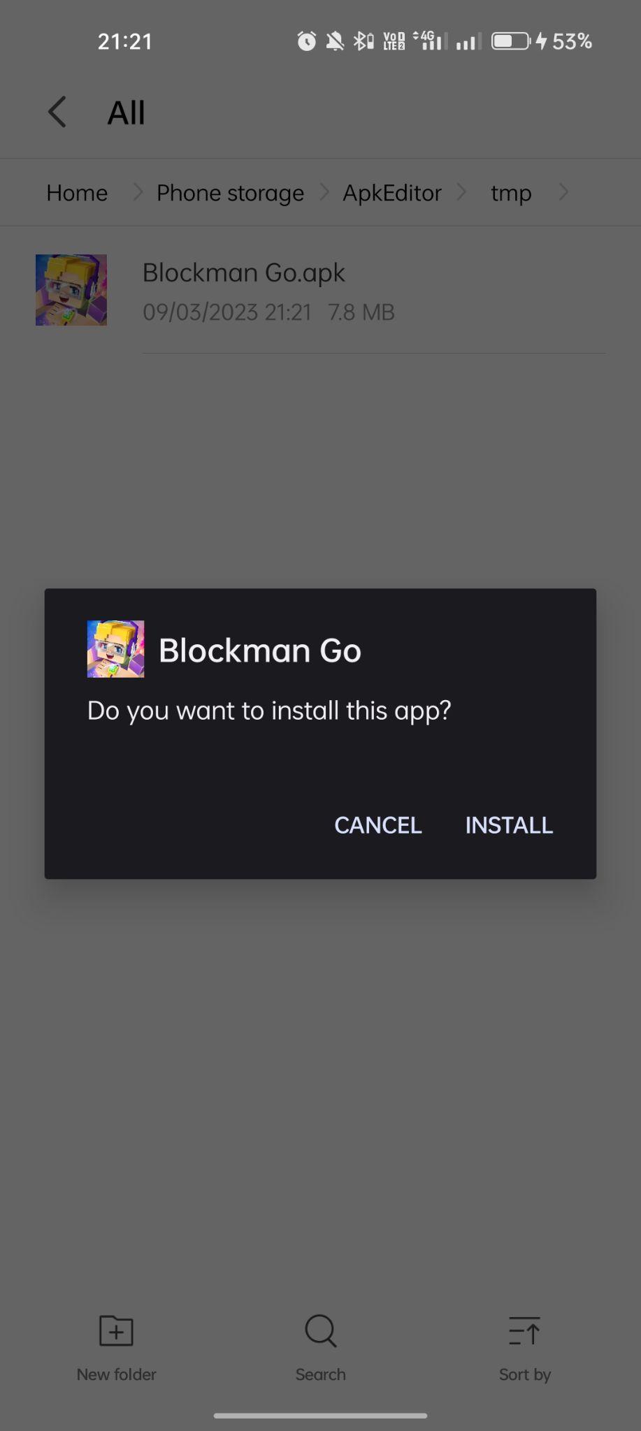 click on install