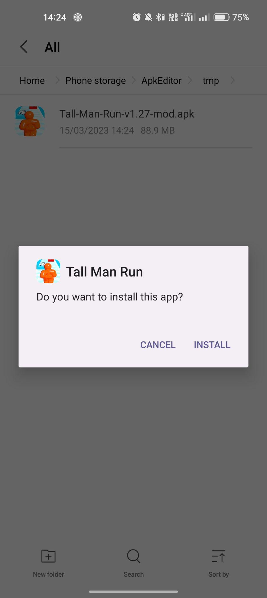click on install