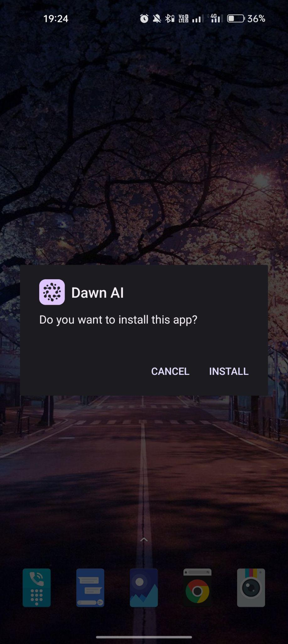 click on install
