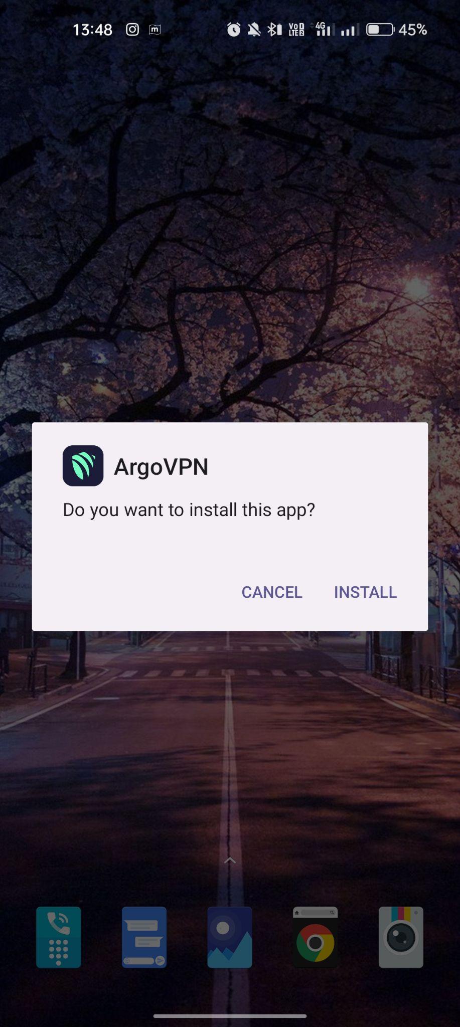click on install