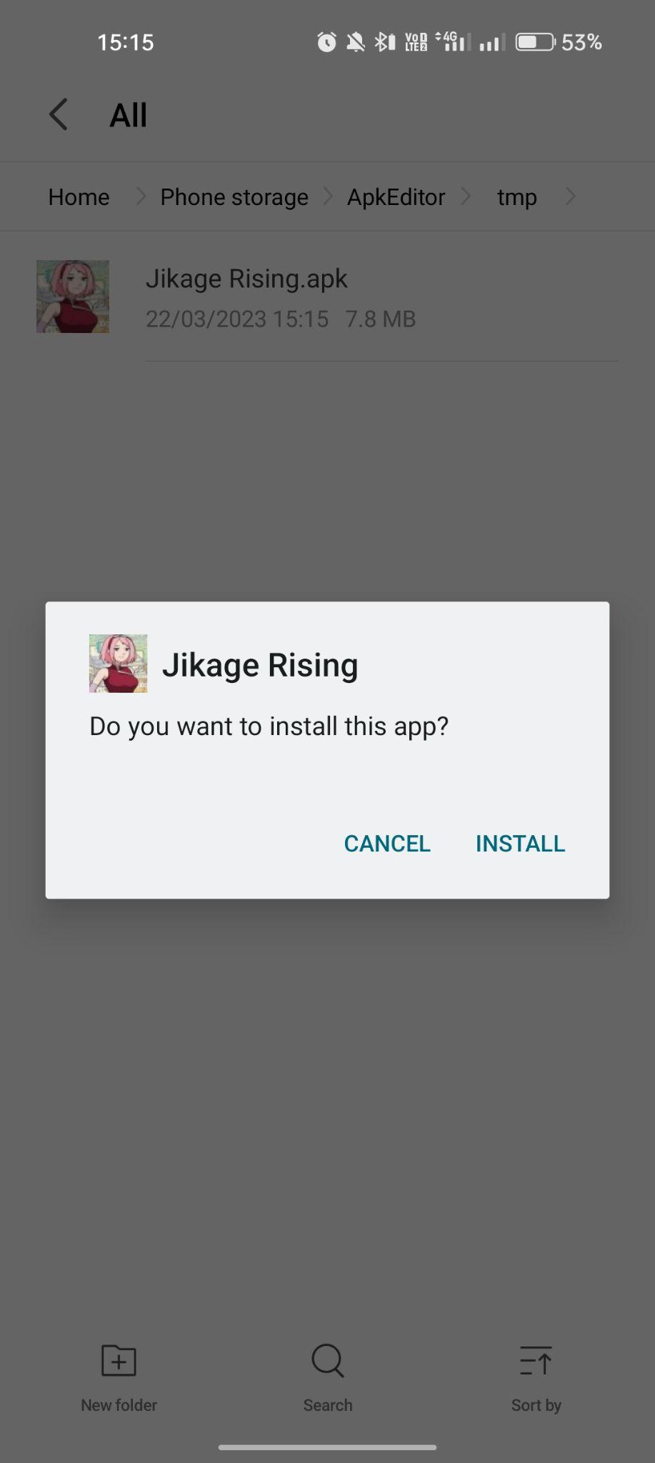 click on install