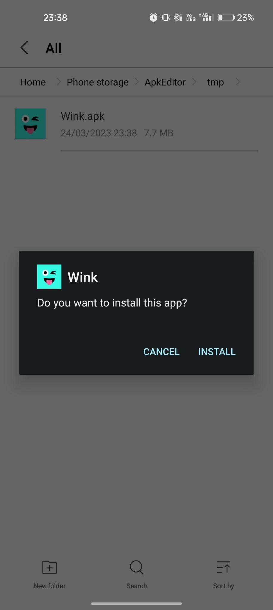click on install