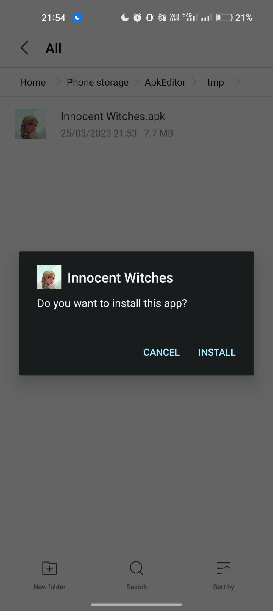 click on install