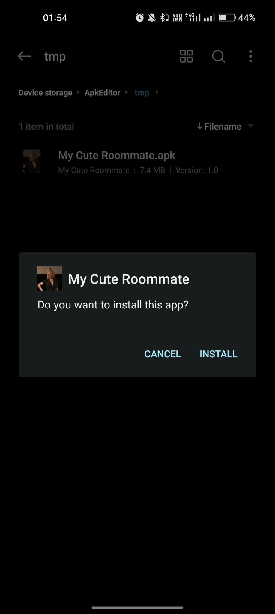click on install
