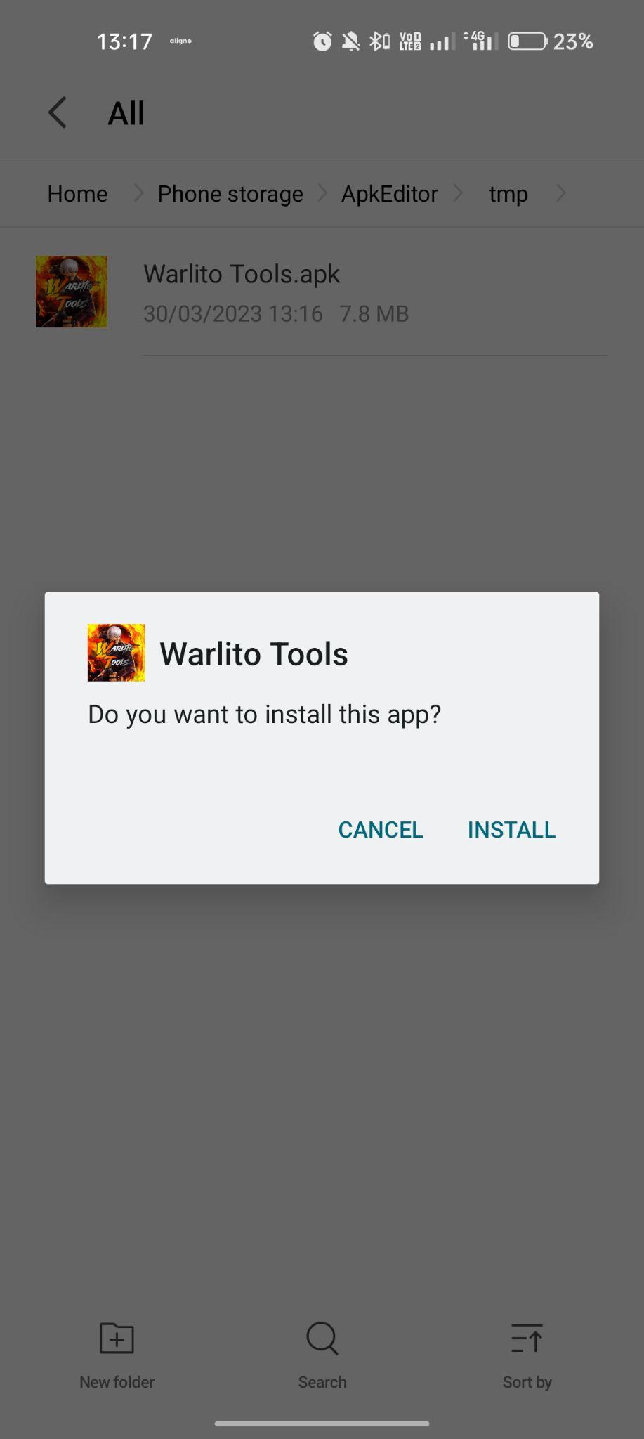 click on install
