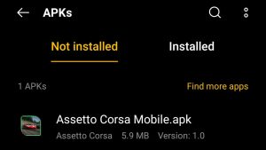 locate Assetto Corsa APK File