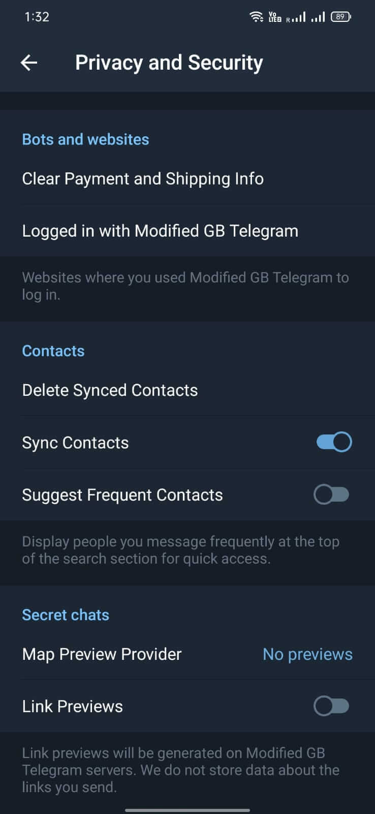 GB Telegram screenshot