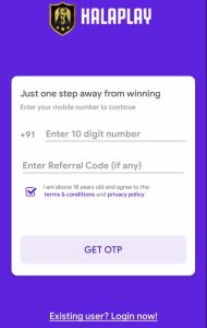 enter your phone number to login to HalaPlay