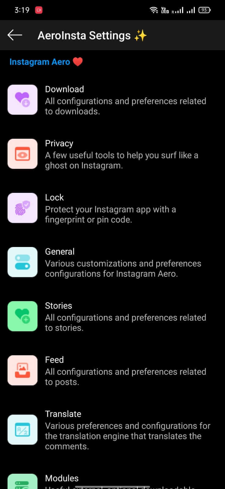 Insta Aero screenshot