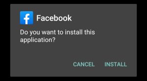 Tap Install to install the Facebook Apk