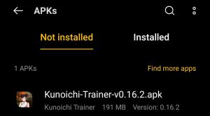 locate the KT Naruto APK File