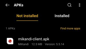 locate Mikandi APK File in File Manager