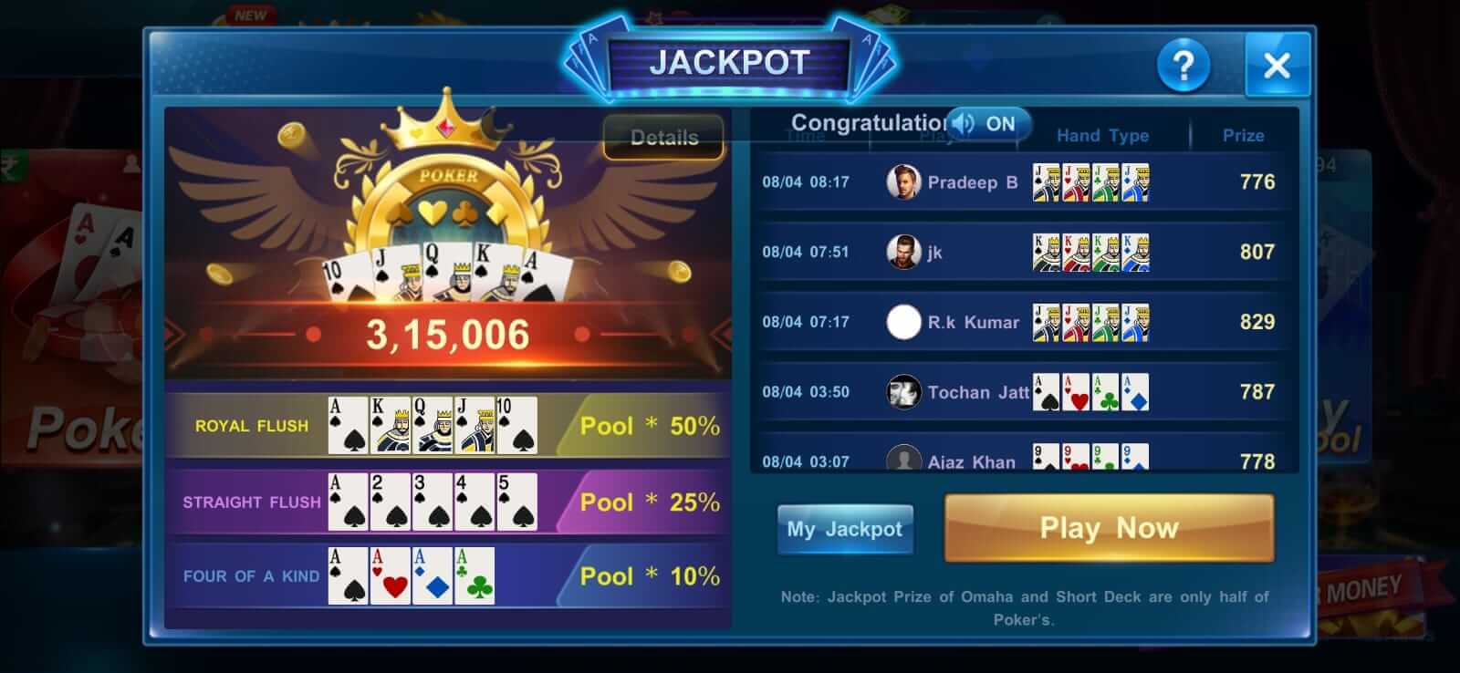 Mojoo Poker Pool screenshot